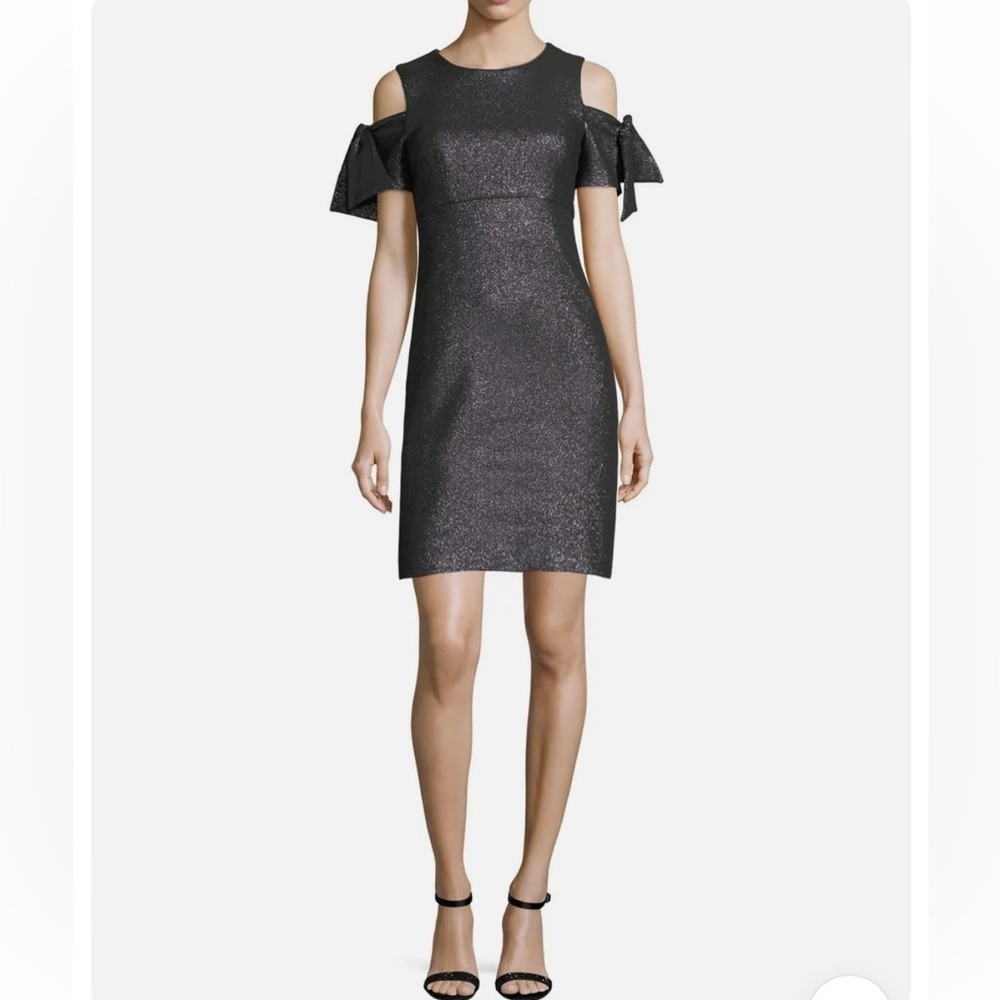 Milly Women's Size 0 Black Metallic Cold Shoulder
Dress Msrp $575 NWOT